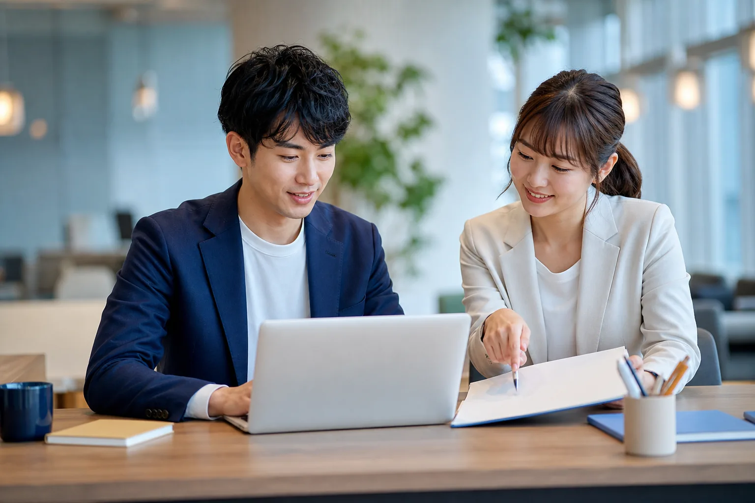 転職相談をする若手ビジネスパーソン