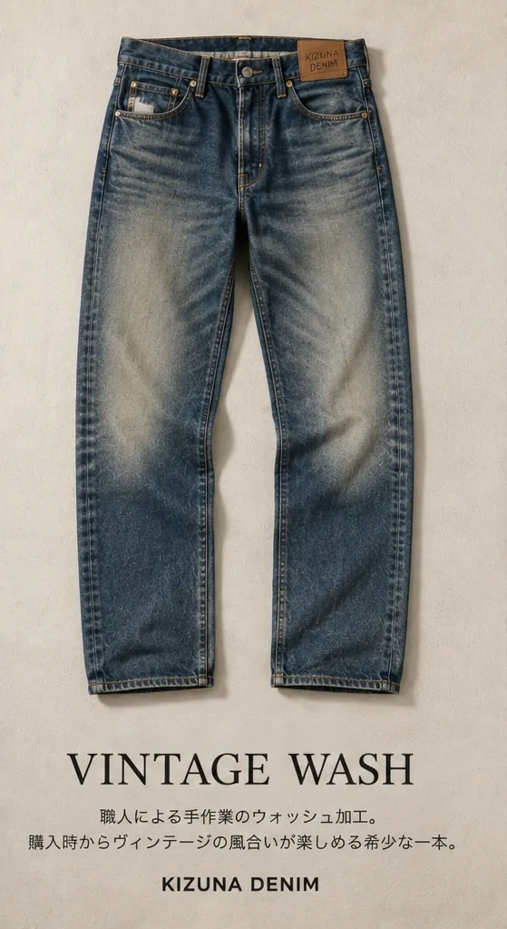 KIZUNA 04 Vintage Wash — 女性着用イメージ