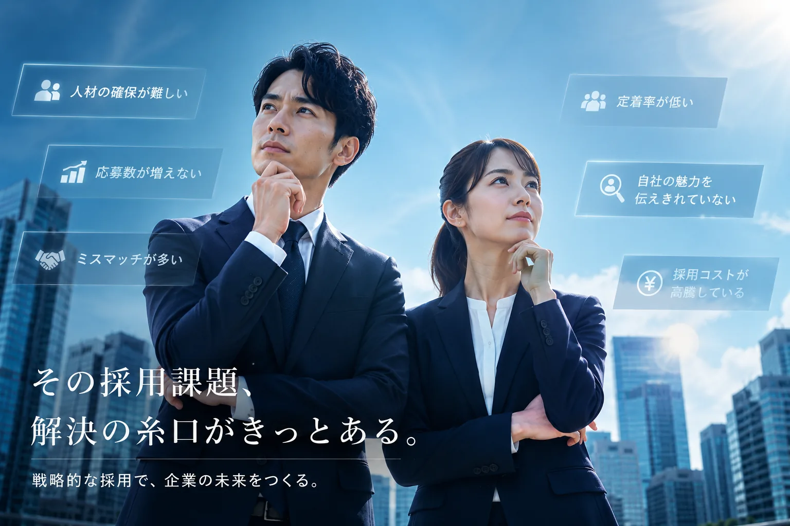 採用課題を見つめるビジネスパーソン